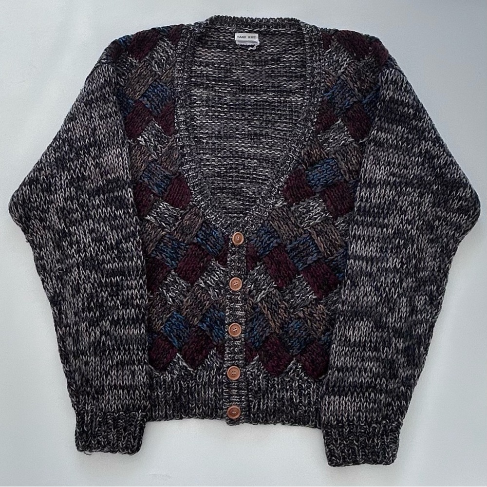Vintage Bachrach 5 Button Cardigan Sweater Size Men’s Medium Hand Knit Cotton
